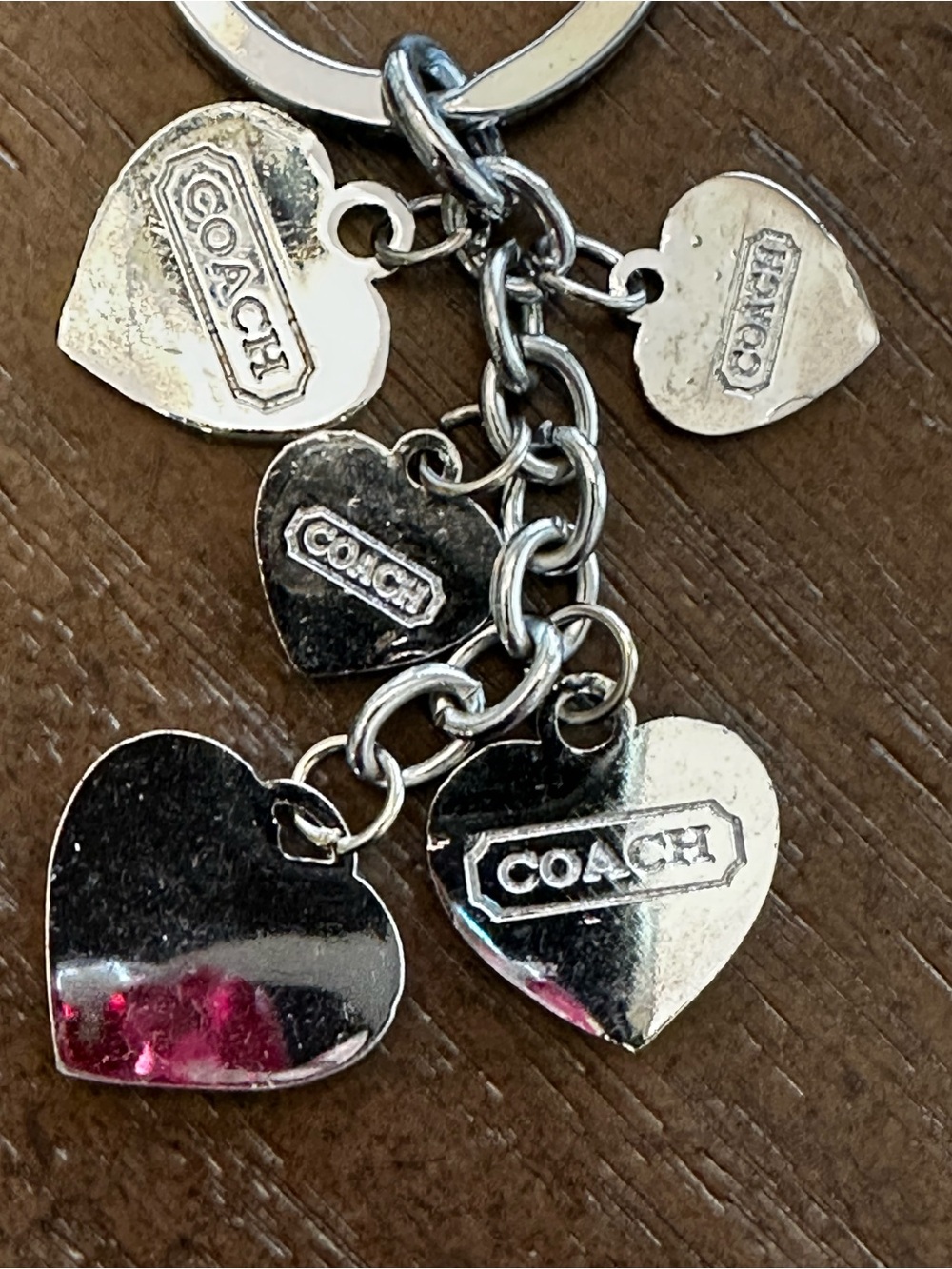 Coach Vintage Red and Cream Heart Charm Keyring/ Bag Charm - Picture 5 of 5